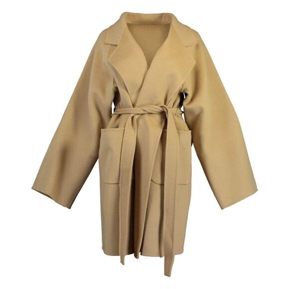 Michael Kors Collection Double Face Wool Melton Bathrobe Coat - Picture 4 of 13